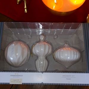Studio McGee porcelain 3 piece ornament set
